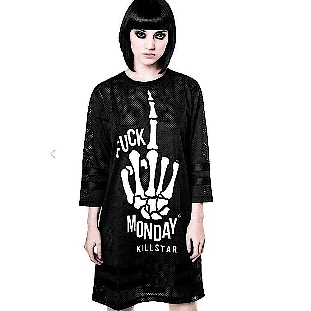 NWOT Killstar F*ck Monday mesh hockey dress